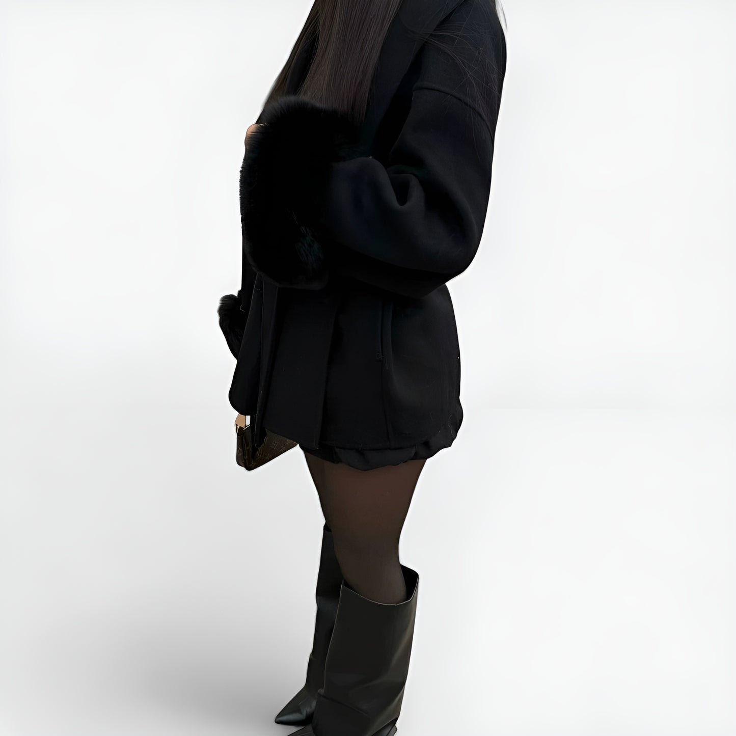 Vanesa | Abrigo Elegante con Detalles de Piel Sintética