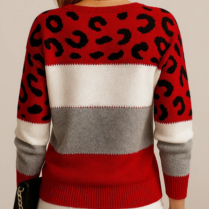 Amber | Jersey Casual con Estampado de Leopardo