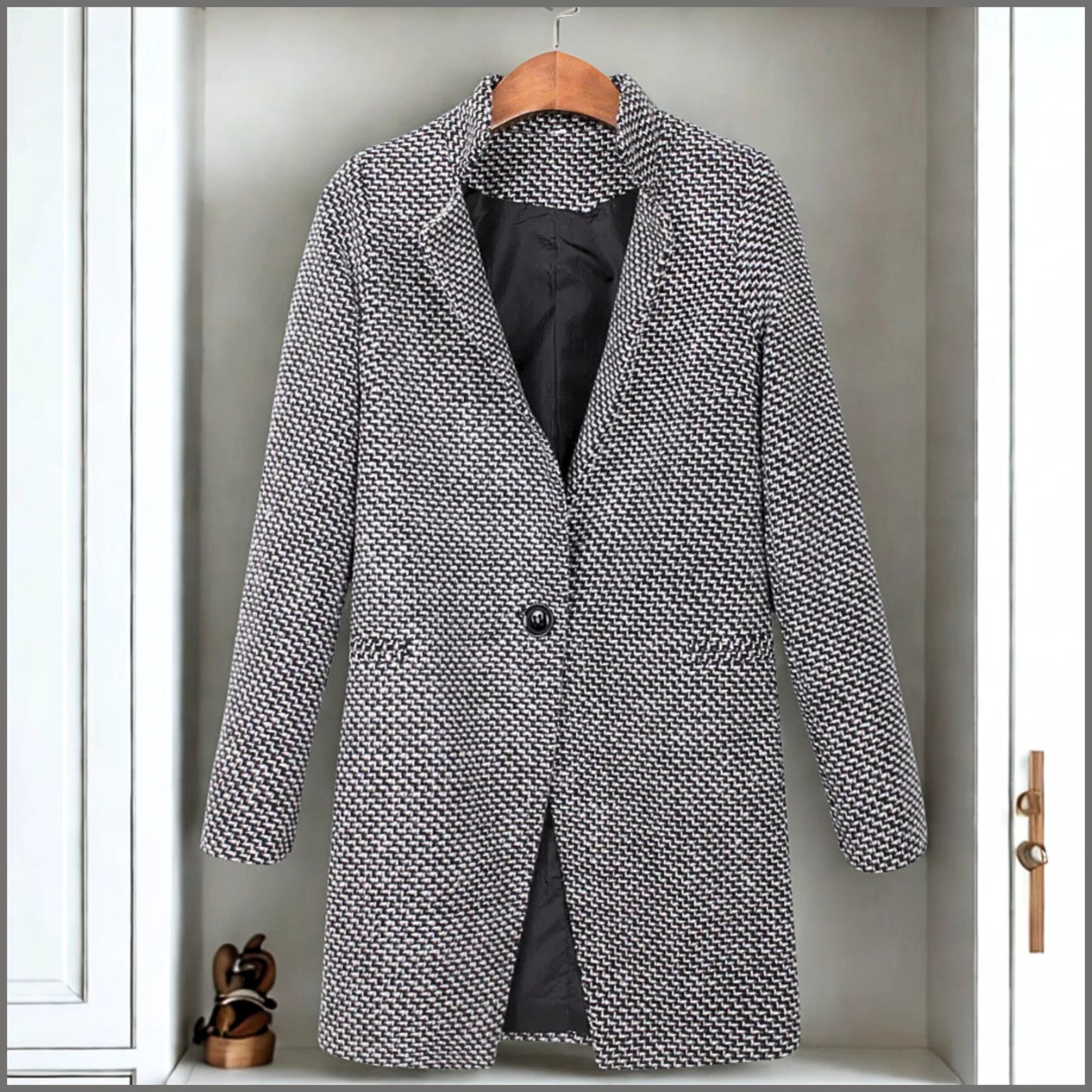 Sarah | Abrigo Clásico Blanco y Negro