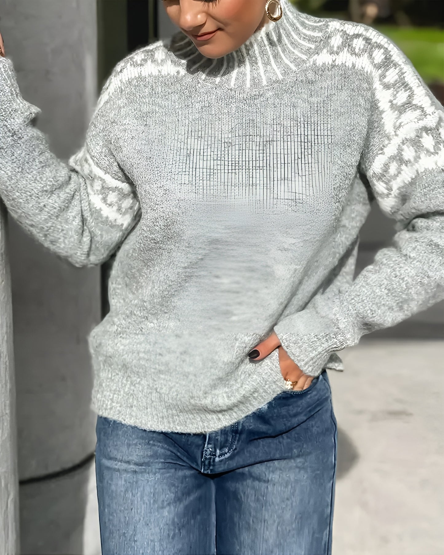 Antonia | Jersey de Punto con Estampado Nórdico – Calidez y Estilo Invernal