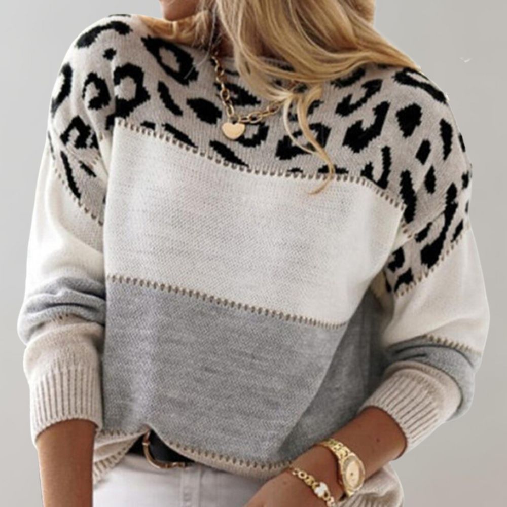 Amber | Jersey Casual con Estampado de Leopardo