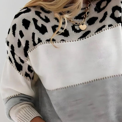 Amber | Jersey Casual con Estampado de Leopardo