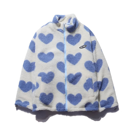 Kata | Chaqueta Reversible Suave con Estampado de Corazones