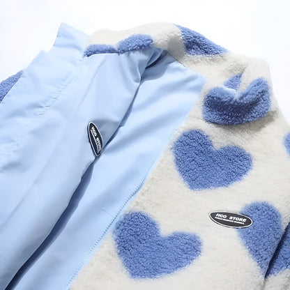 Kata | Chaqueta Reversible Suave con Estampado de Corazones