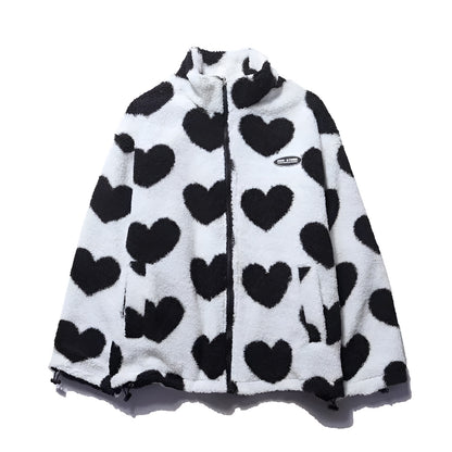 Kata | Chaqueta Reversible Suave con Estampado de Corazones