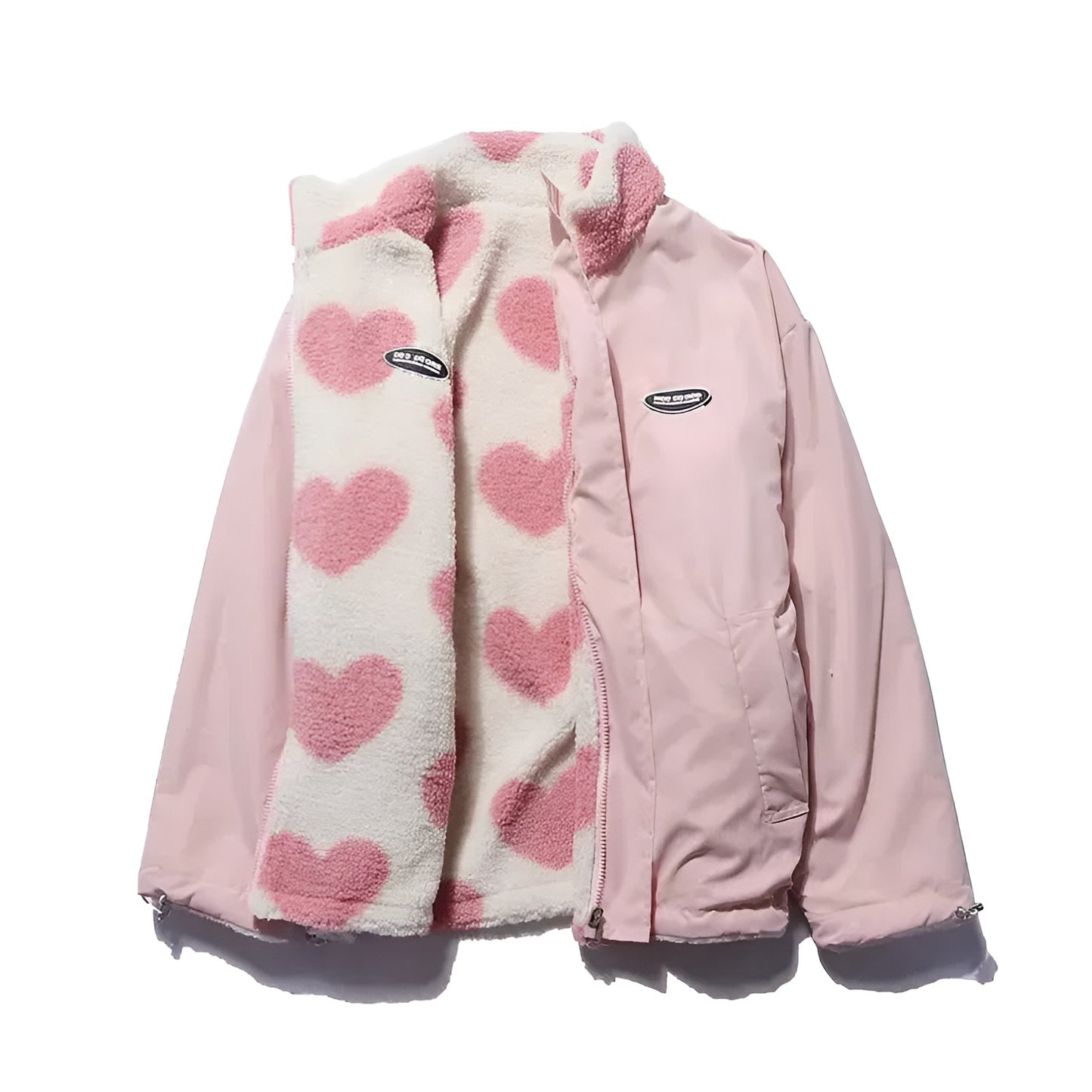 Kata | Chaqueta Reversible Suave con Estampado de Corazones