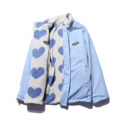 Kata | Chaqueta Reversible Suave con Estampado de Corazones