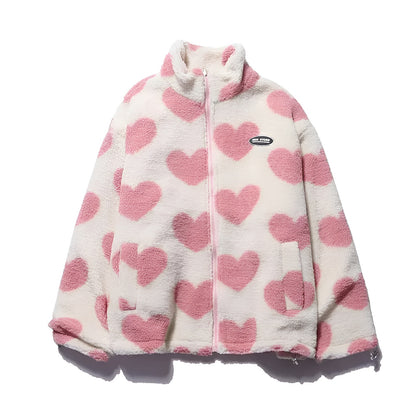 Kata | Chaqueta Reversible Suave con Estampado de Corazones