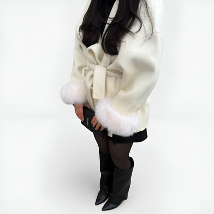 Vanesa | Abrigo Elegante con Detalles de Piel Sintética