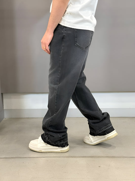 Xavier | Jeans de Pierna Ancha en Negro