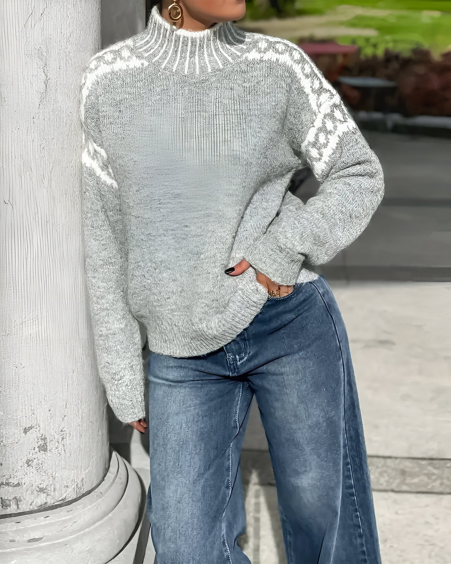 Antonia | Jersey de Punto con Estampado Nórdico – Calidez y Estilo Invernal