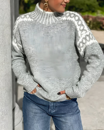 Antonia | Jersey de Punto con Estampado Nórdico – Calidez y Estilo Invernal